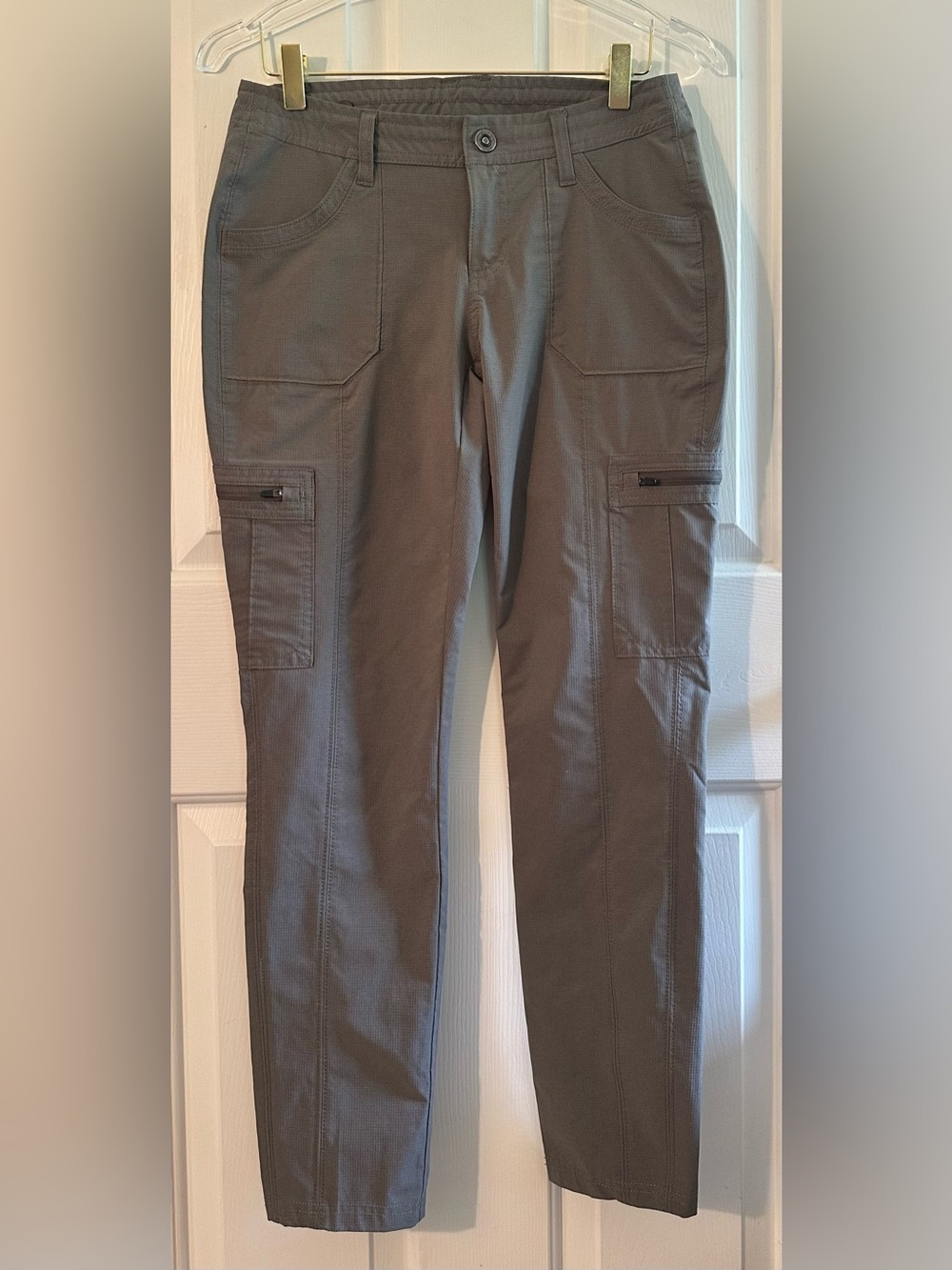 KUHL Women’s 4 SHORT Gray Outdoor Activewear Gorpcore Hiking Cargo Ripstop Pant